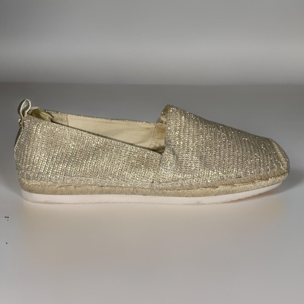 MICHAEL Michael Kors Slip On Glitter Perforated Espadrille platform loafer Sz 9